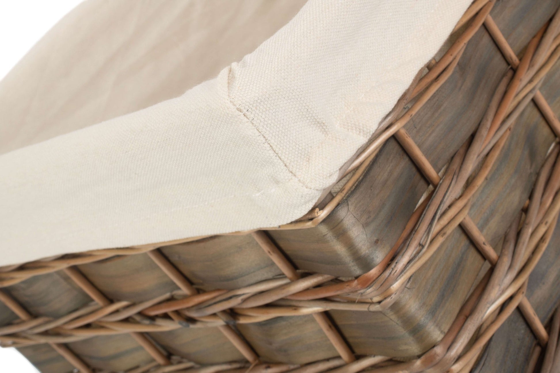 Extra Large Grey Scandi Storage Basket with White Lining - REGN