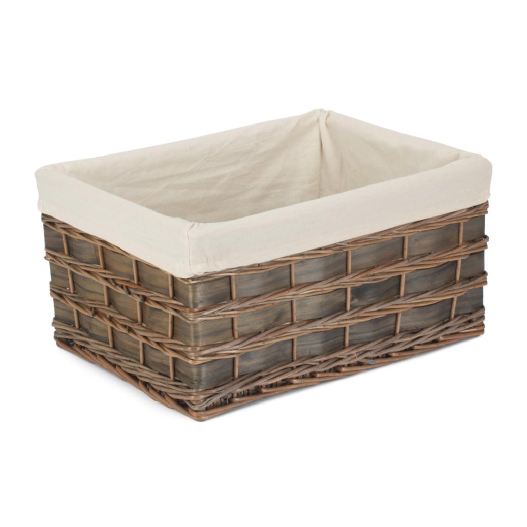 Extra Large Grey Scandi Storage Basket with White Lining - REGN