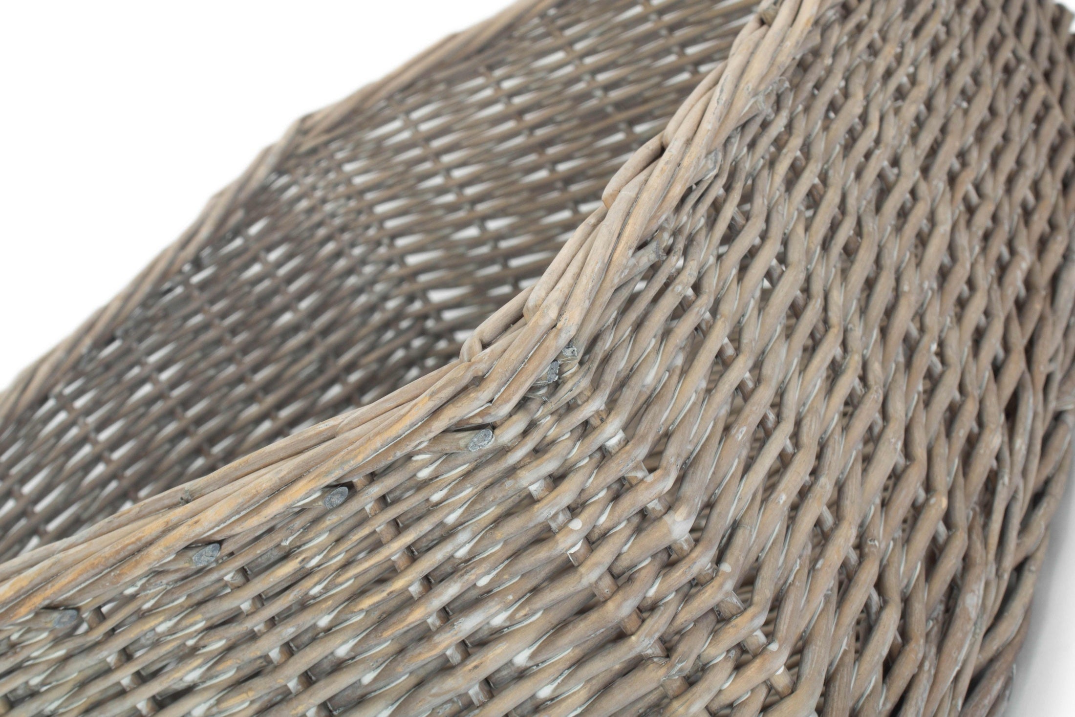 Extra Large Grey Wash Willow Tray Basket - REGN