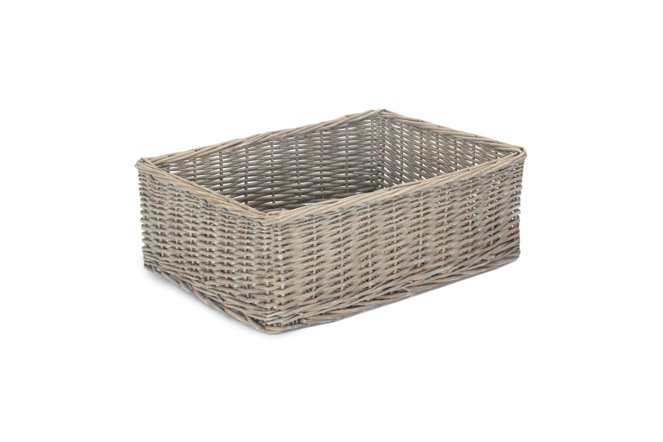 Extra Large Grey Wash Willow Tray Basket - REGN