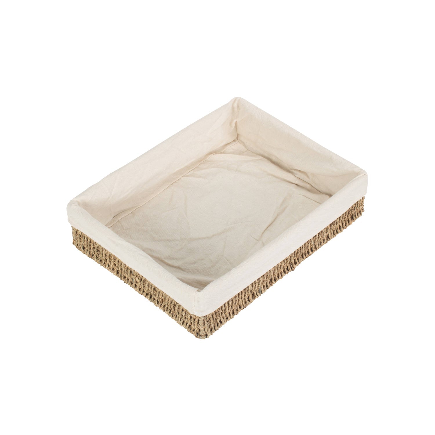 Extra Large Lined Rectangular Seagrass Tray Basket - REGN