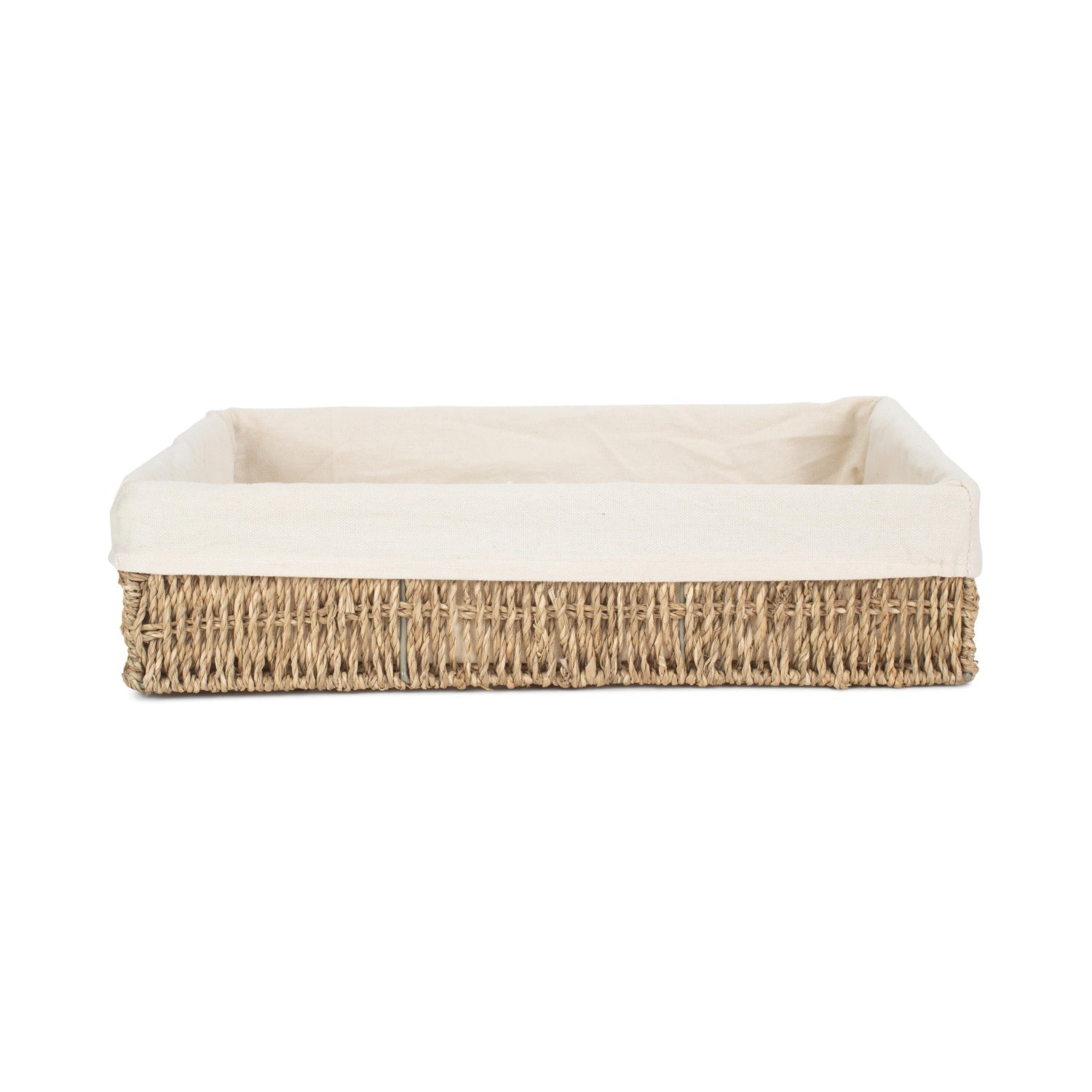 Extra Large Lined Rectangular Seagrass Tray Basket - REGN