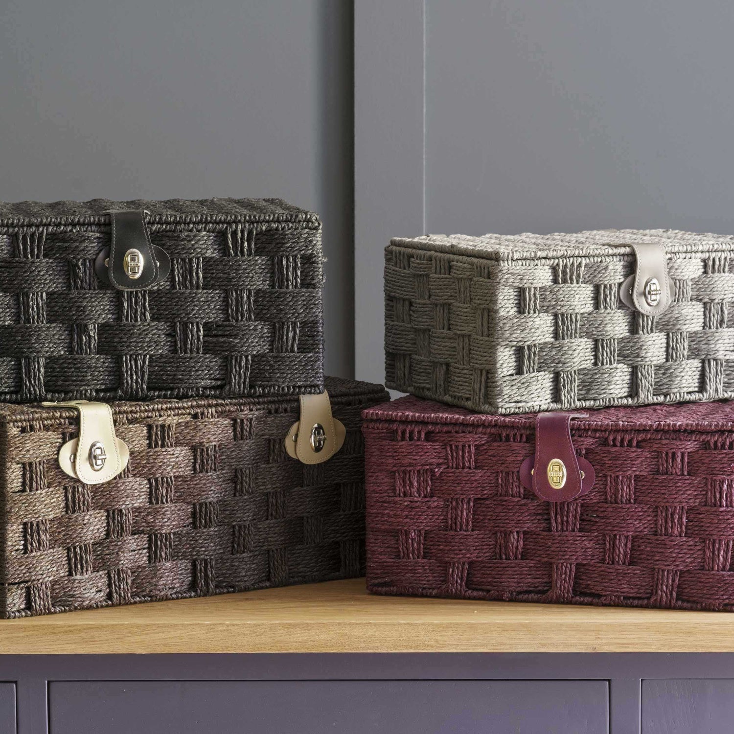 Extra Large Paper Rope Hamper - Burgundy - REGN