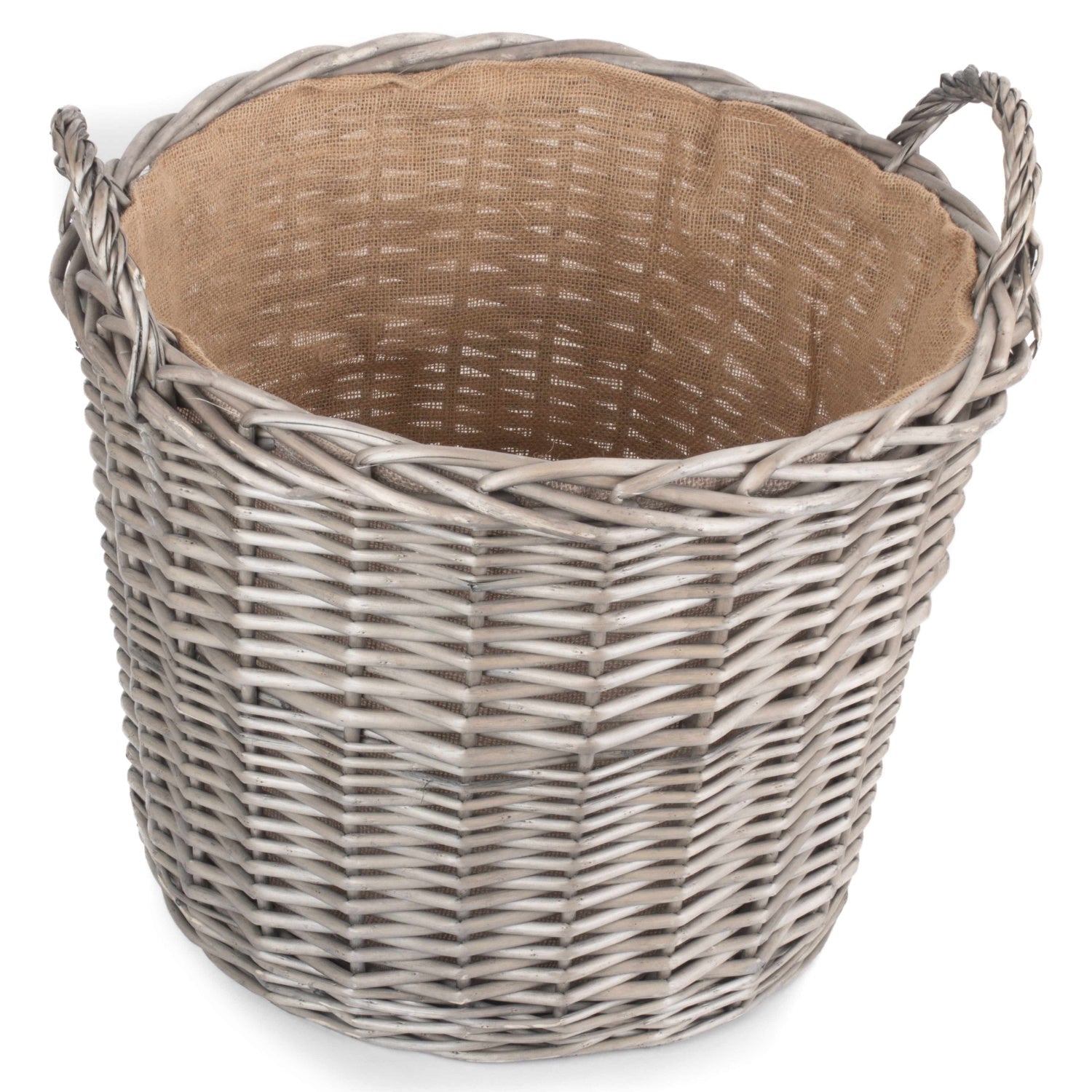 Extra Large Round Lined Wicker Log Basket - REGN