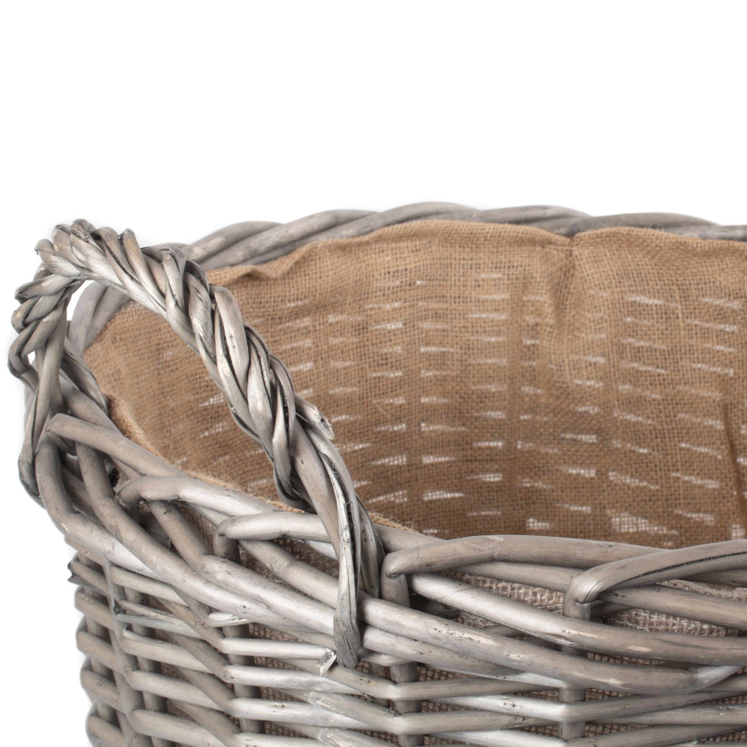 Extra Large Round Lined Wicker Log Basket - REGN