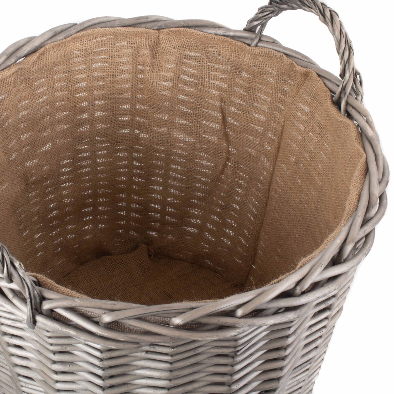 Extra Large Round Lined Wicker Log Basket - REGN