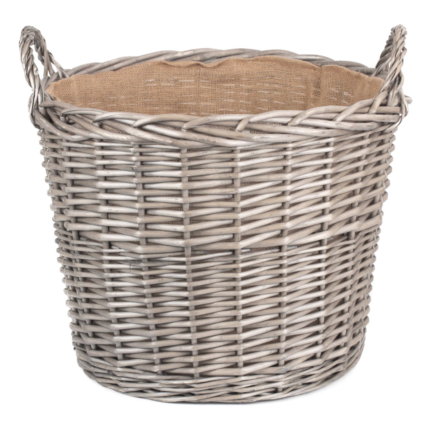 Extra Large Round Lined Wicker Log Basket - REGN