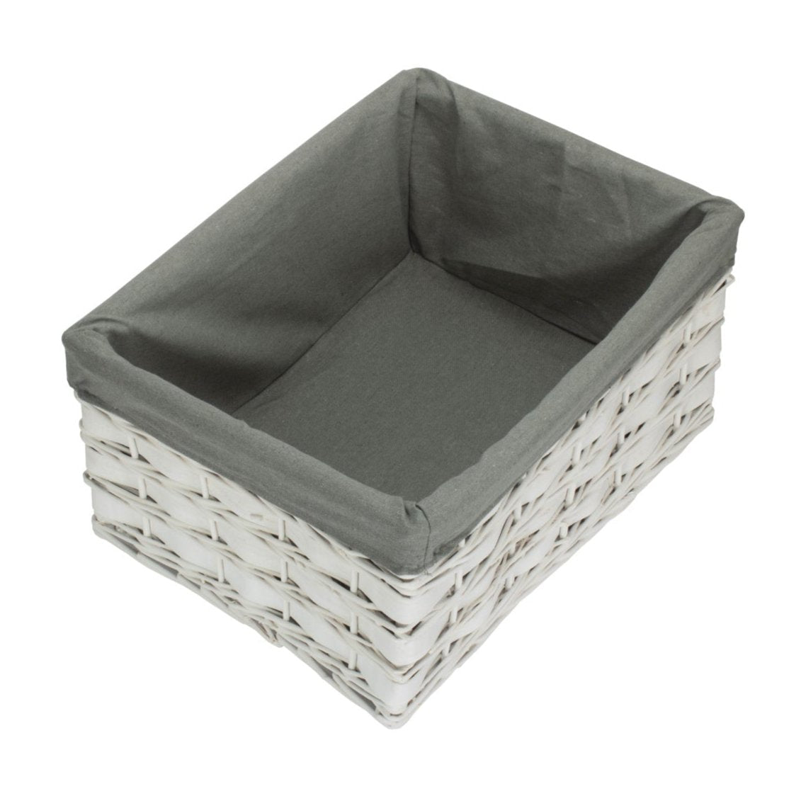 Extra Large White Scandi Storage Basket with Grey Sage Lining - REGN