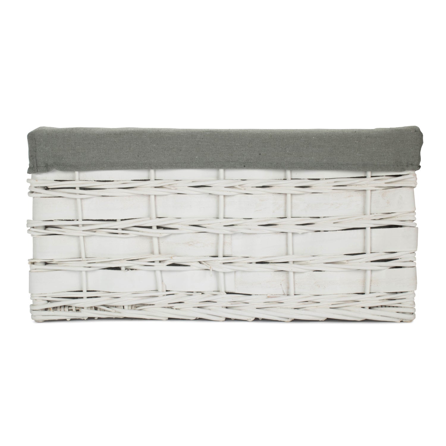 Extra Large White Scandi Storage Basket with Grey Sage Lining - REGN
