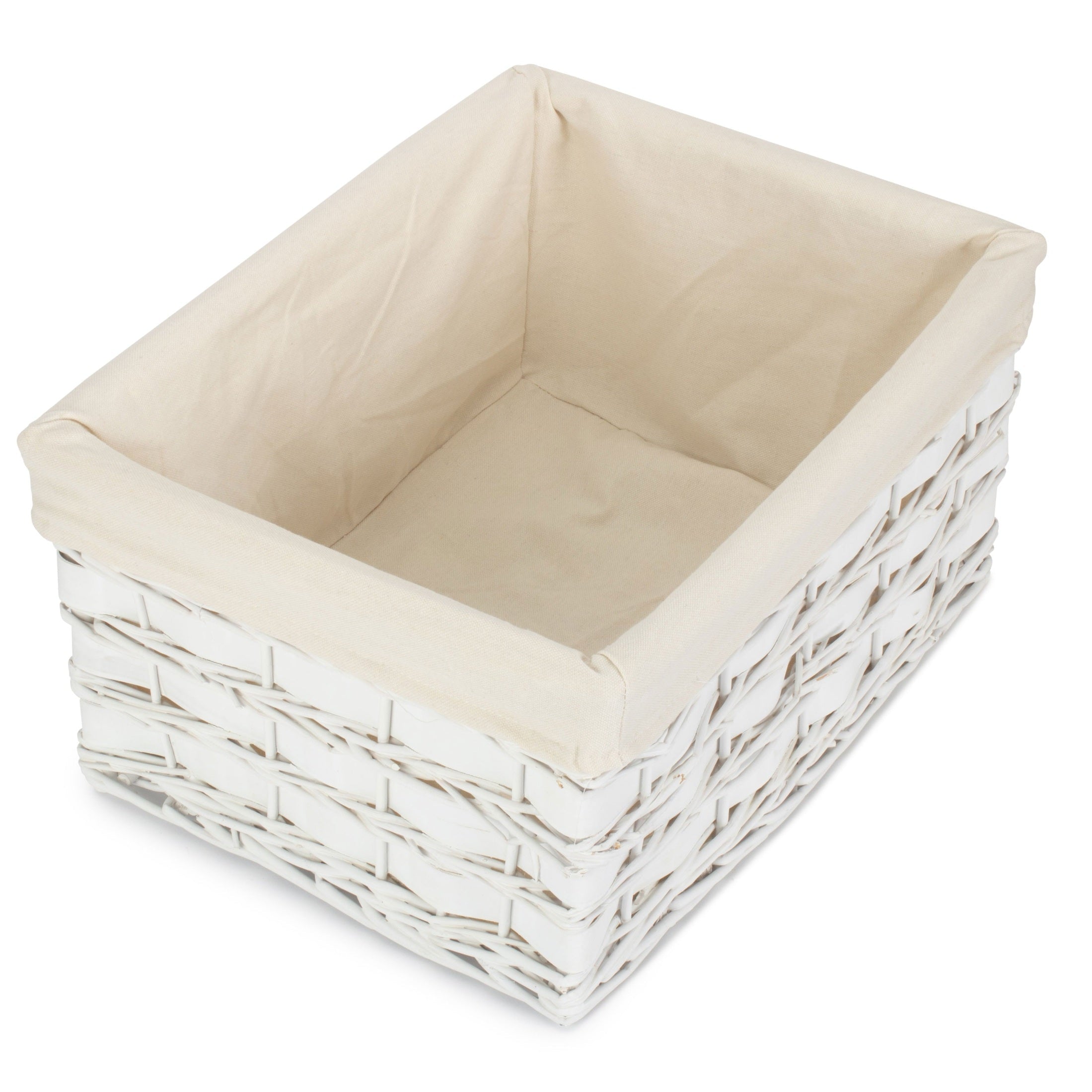 Extra Large White Scandi Storage Basket with White Lining - REGN