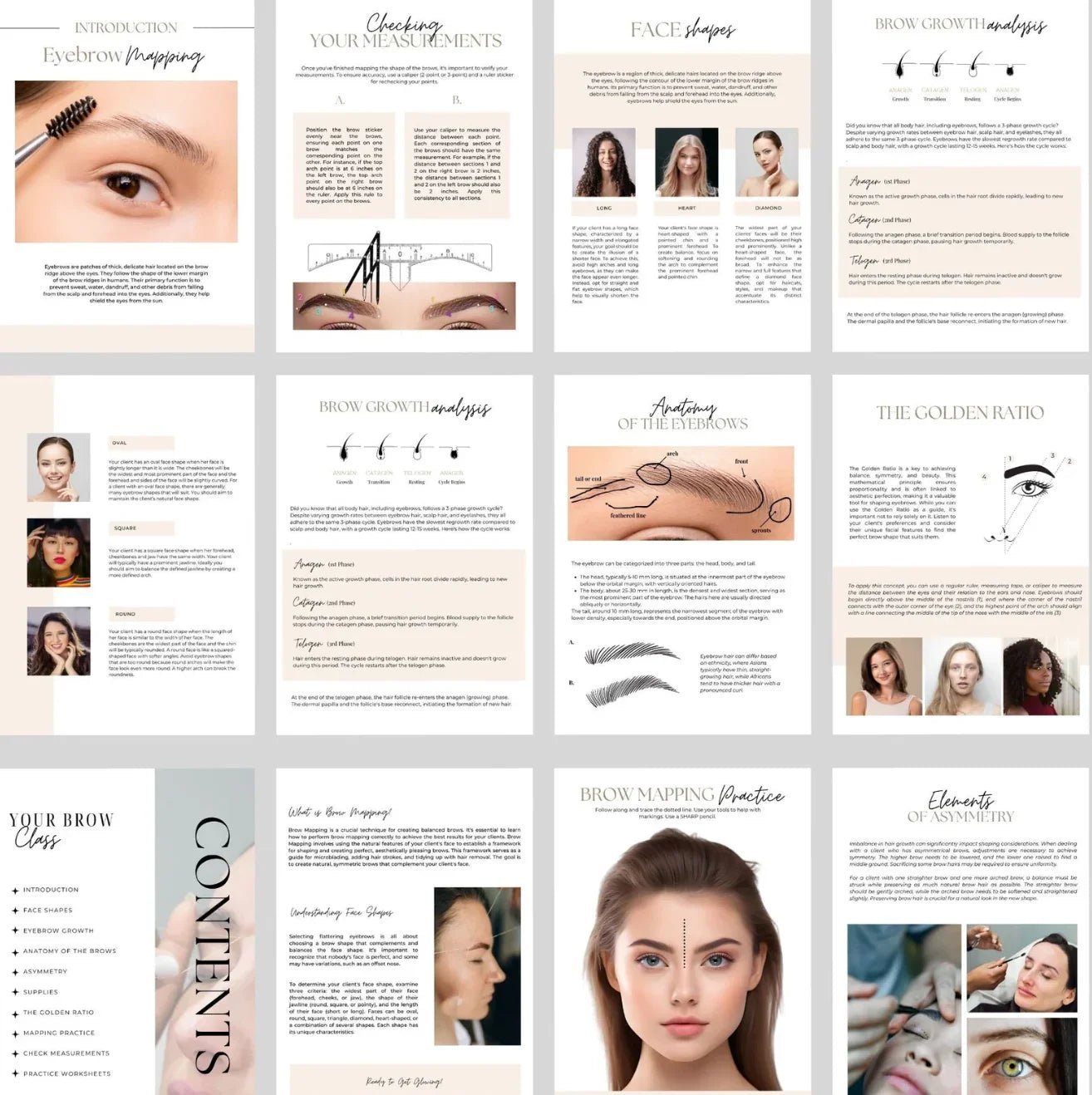Eyebrow Mapping Course Editable Training Manual - REGN