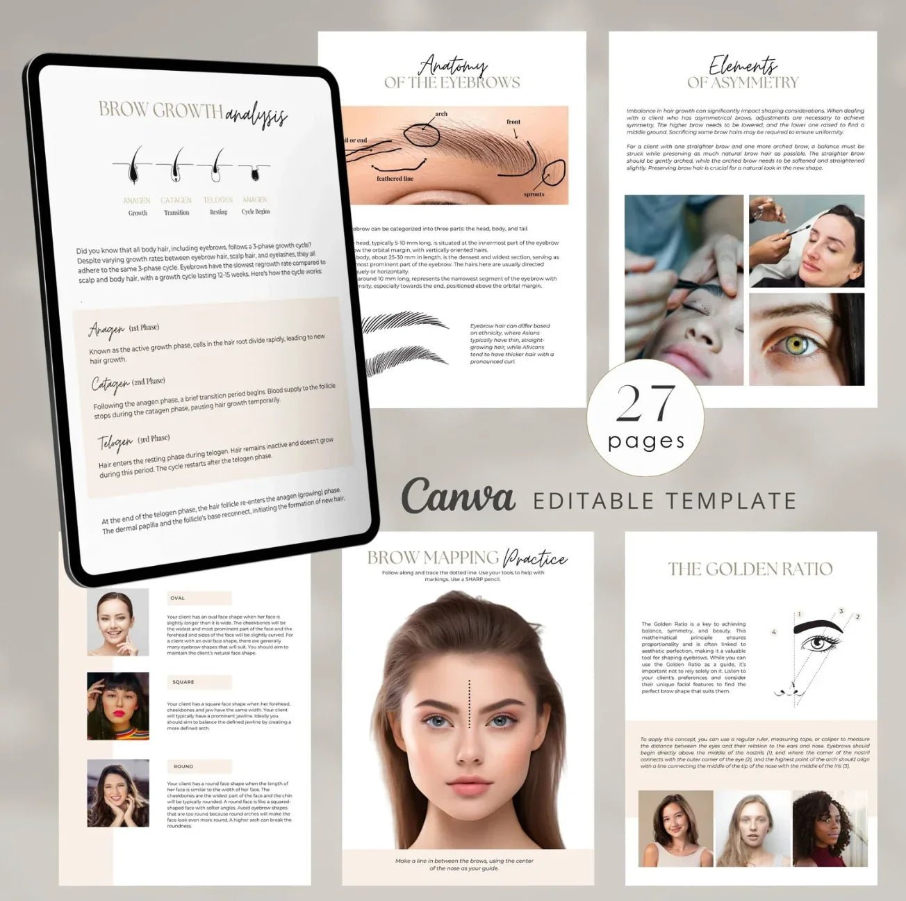 Eyebrow Mapping Course Editable Training Manual - REGN