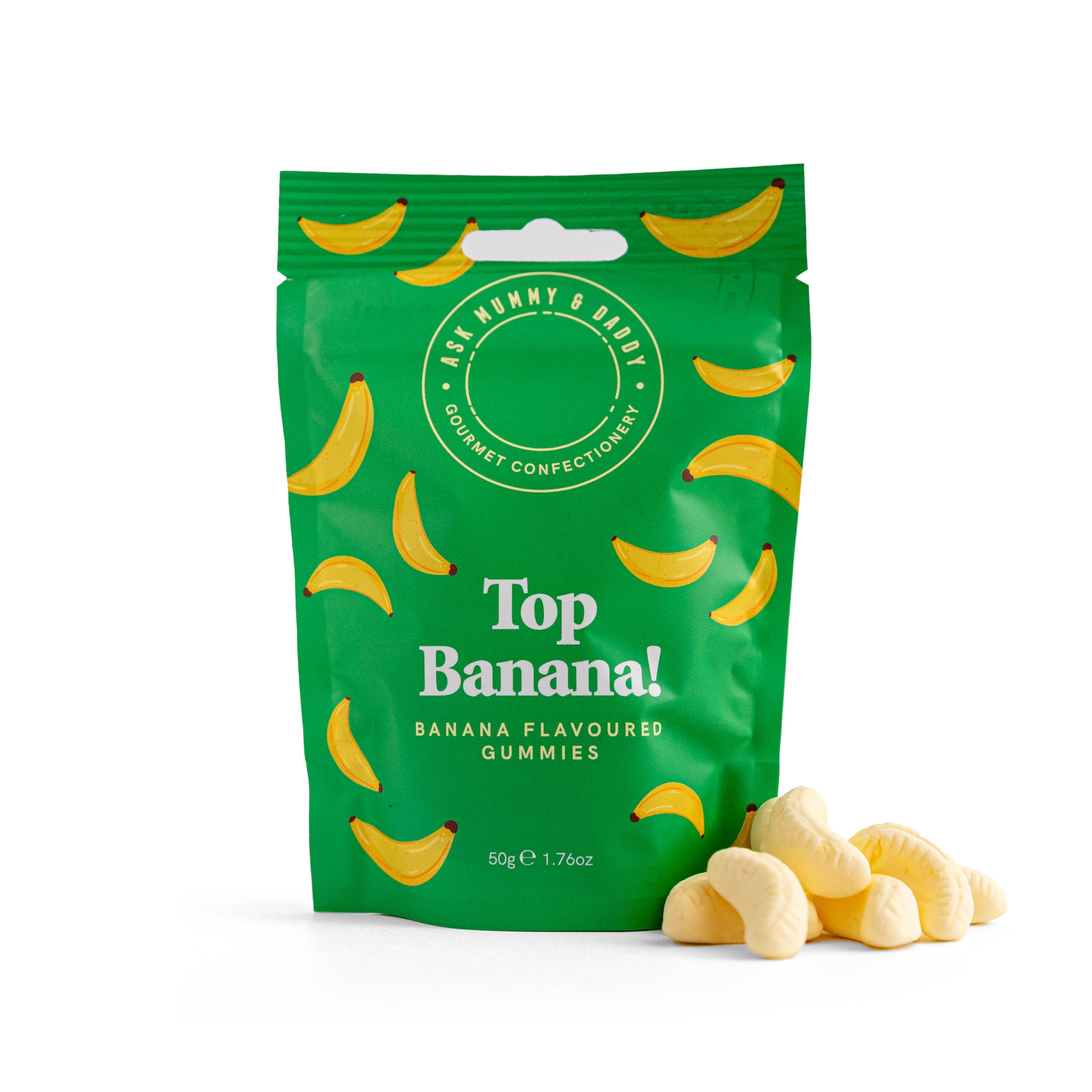 Ask Mummy & Daddy Top Banana Foam Gummies 100g Pouch – Banana Flavoured Sweets