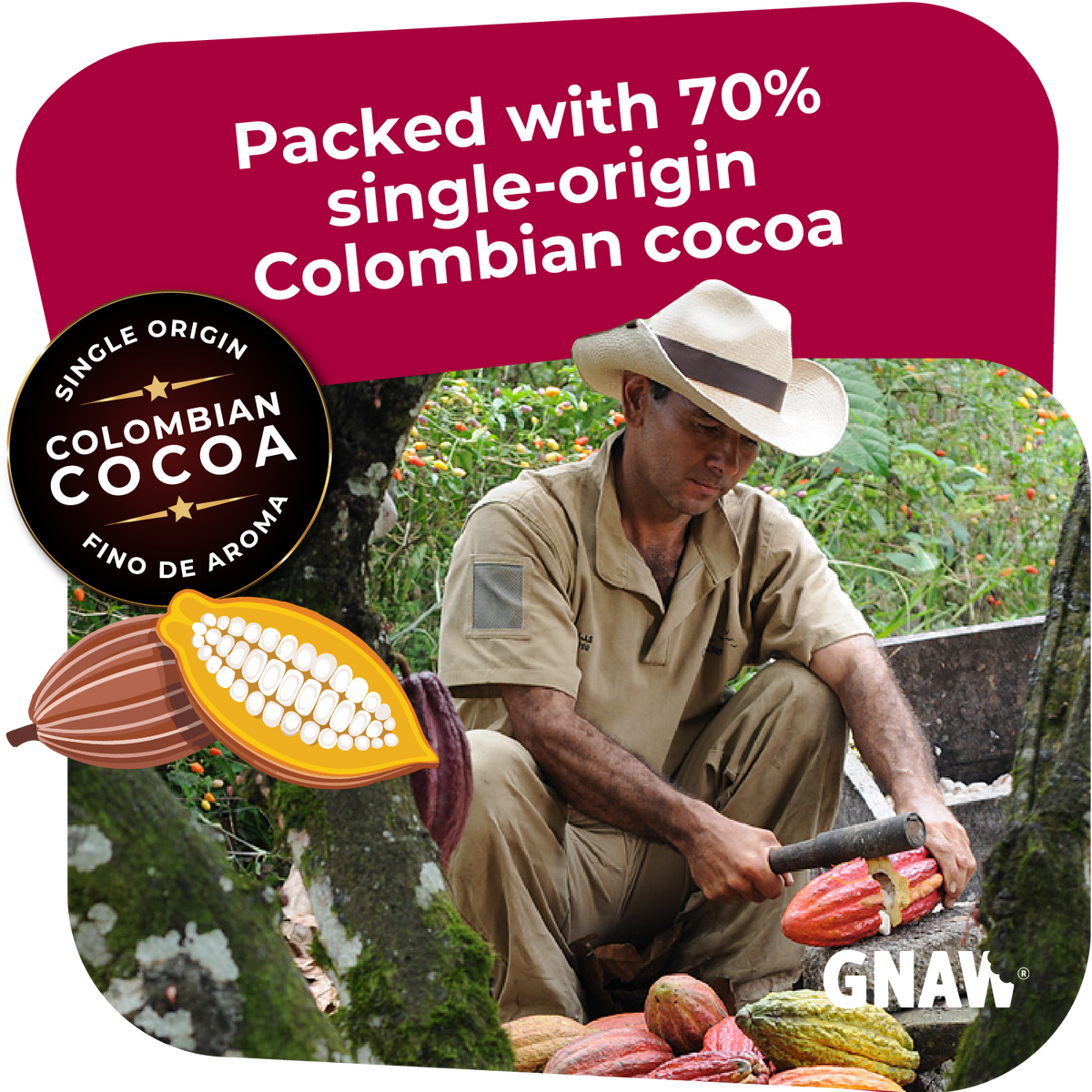 GNAW Dark Hot Chocolate Flakes | 70% Single-Origin Colombian Cocoa | Luxury Drinking Chocolate