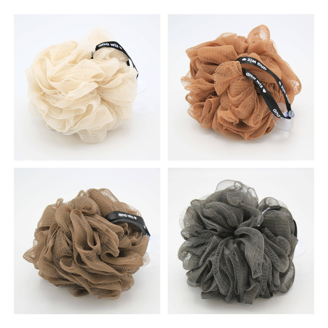 Premium Recycled Bath Puffs – Pack of 4 Eco-Friendly Shower Sponges