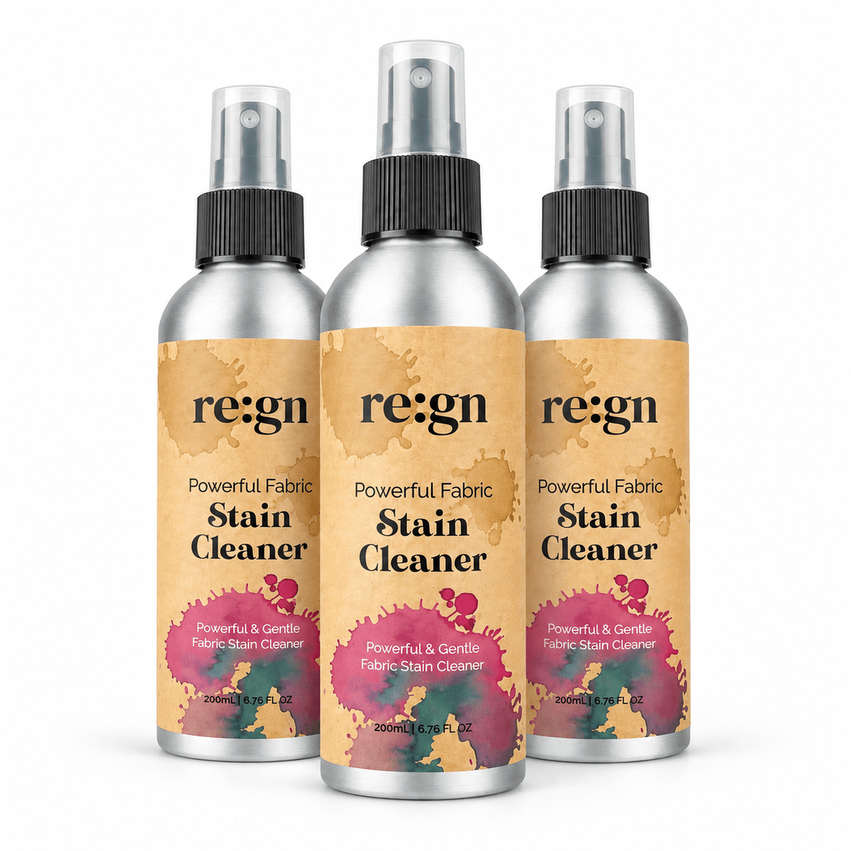 Fabric Stain Cleaner Spray 3 Pack | 3 x 200ml Plant-Based Pre-Wash Stain Remover - REGN
