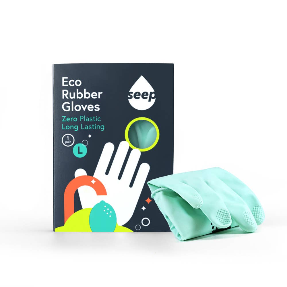 Fair Trade Rubber Gloves | 1 Pair Plastic - Free Compostable Cleaning Gloves - REGN