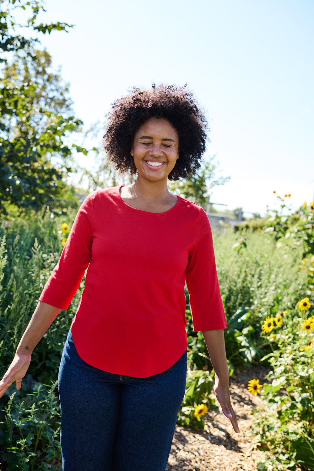 Fairtrade Organic Loose 3/4 Sleeve T-shirt - REGN