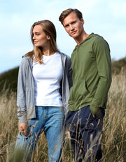 Fairtrade Organic Zipped T-shirt Hoodie: Unisex - REGN