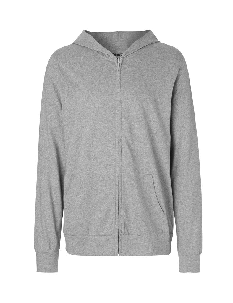 Fairtrade Organic Zipped T-shirt Hoodie: Unisex - REGN