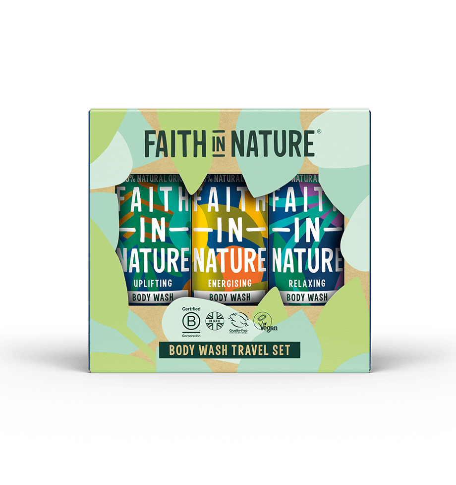 Faith In Nature Body Wash Travel Gift Set 3 x 100ml - REGN