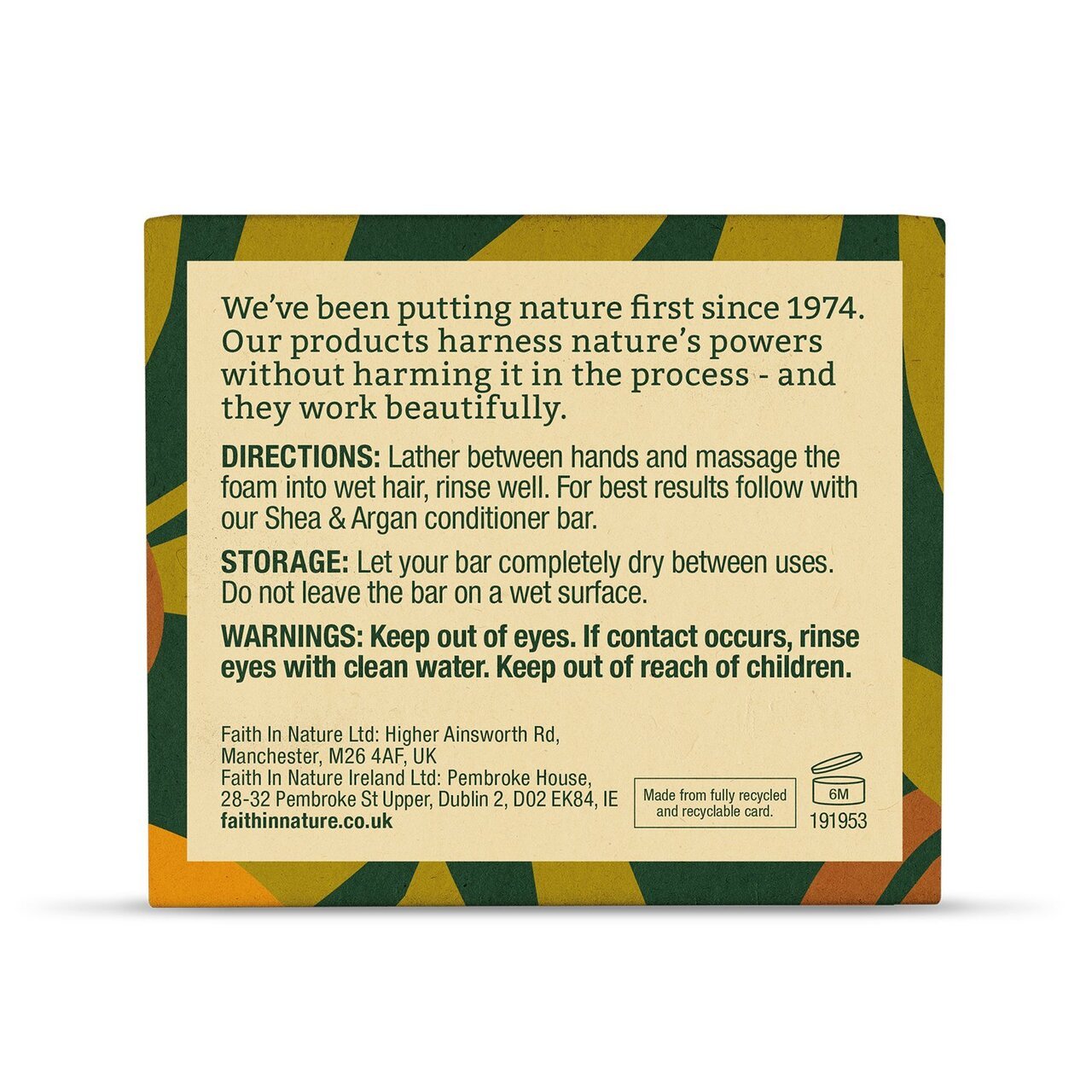 Faith In Nature Shea & Argan Shampoo Bar – 85g - REGN