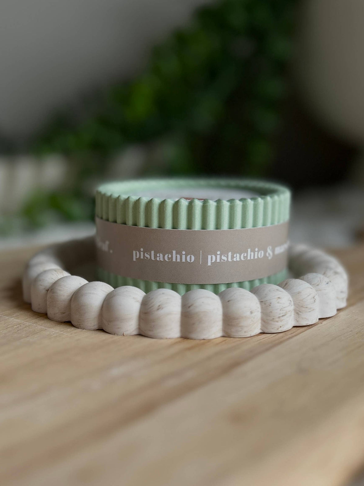 Pistachio Scented Soy Wax Refillable Small Candle – Sage | Up to 16 Hours