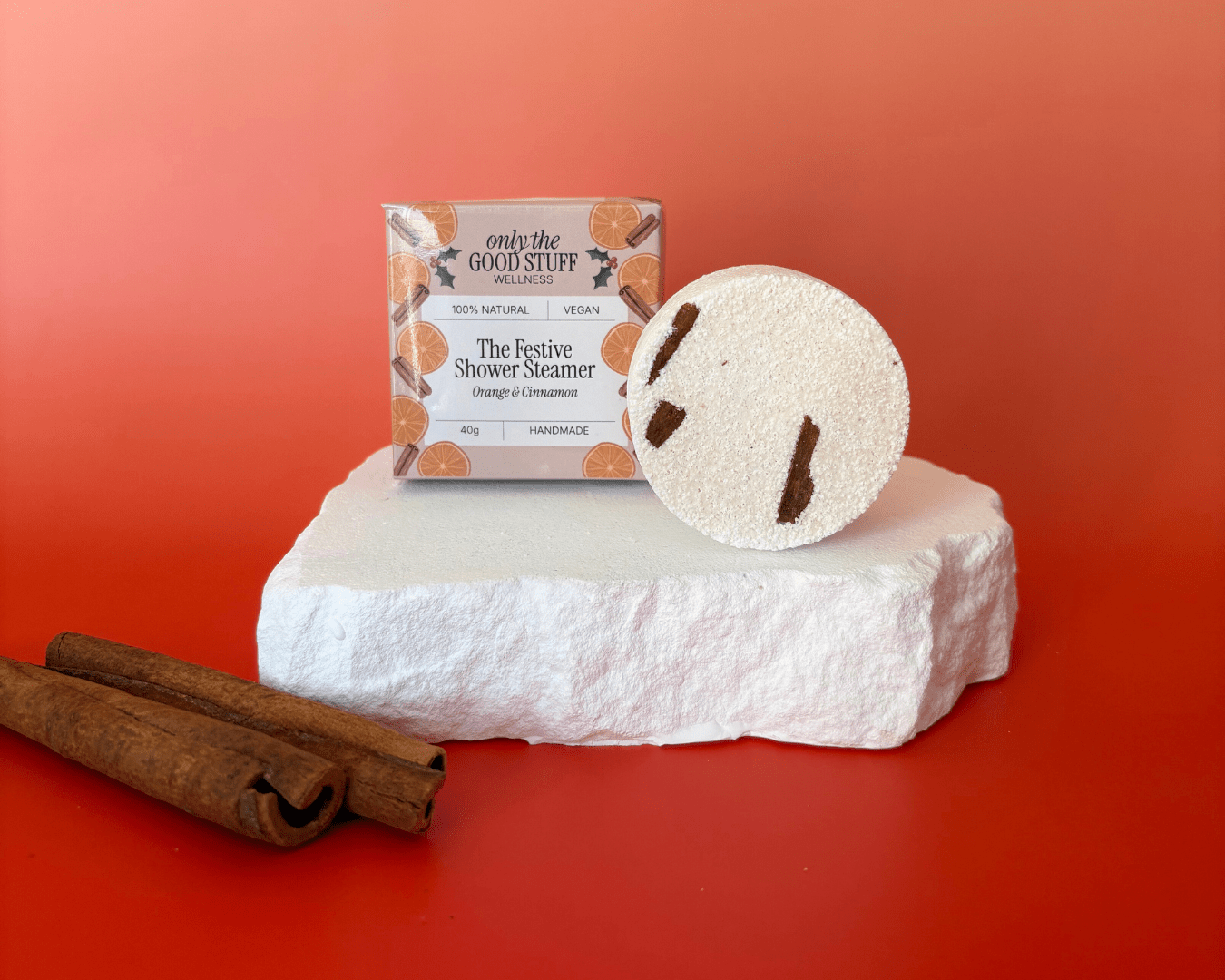 Festive Shower Steamer with Orange & Cinnamon Essential Oils - REGN