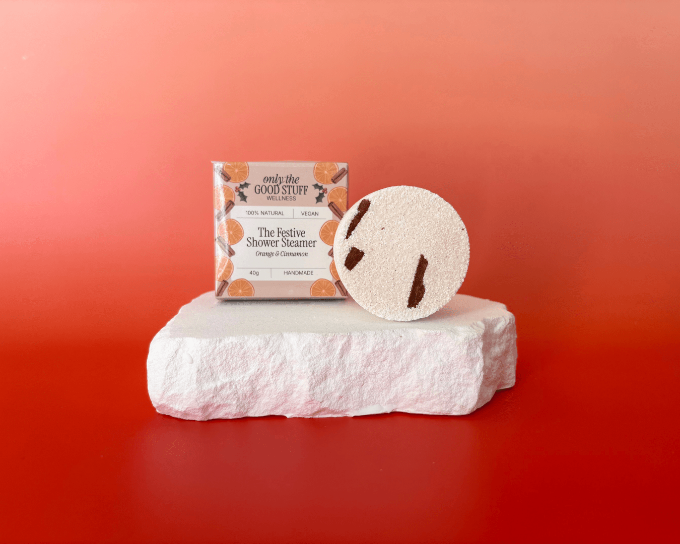 Festive Shower Steamer with Orange & Cinnamon Essential Oils - REGN