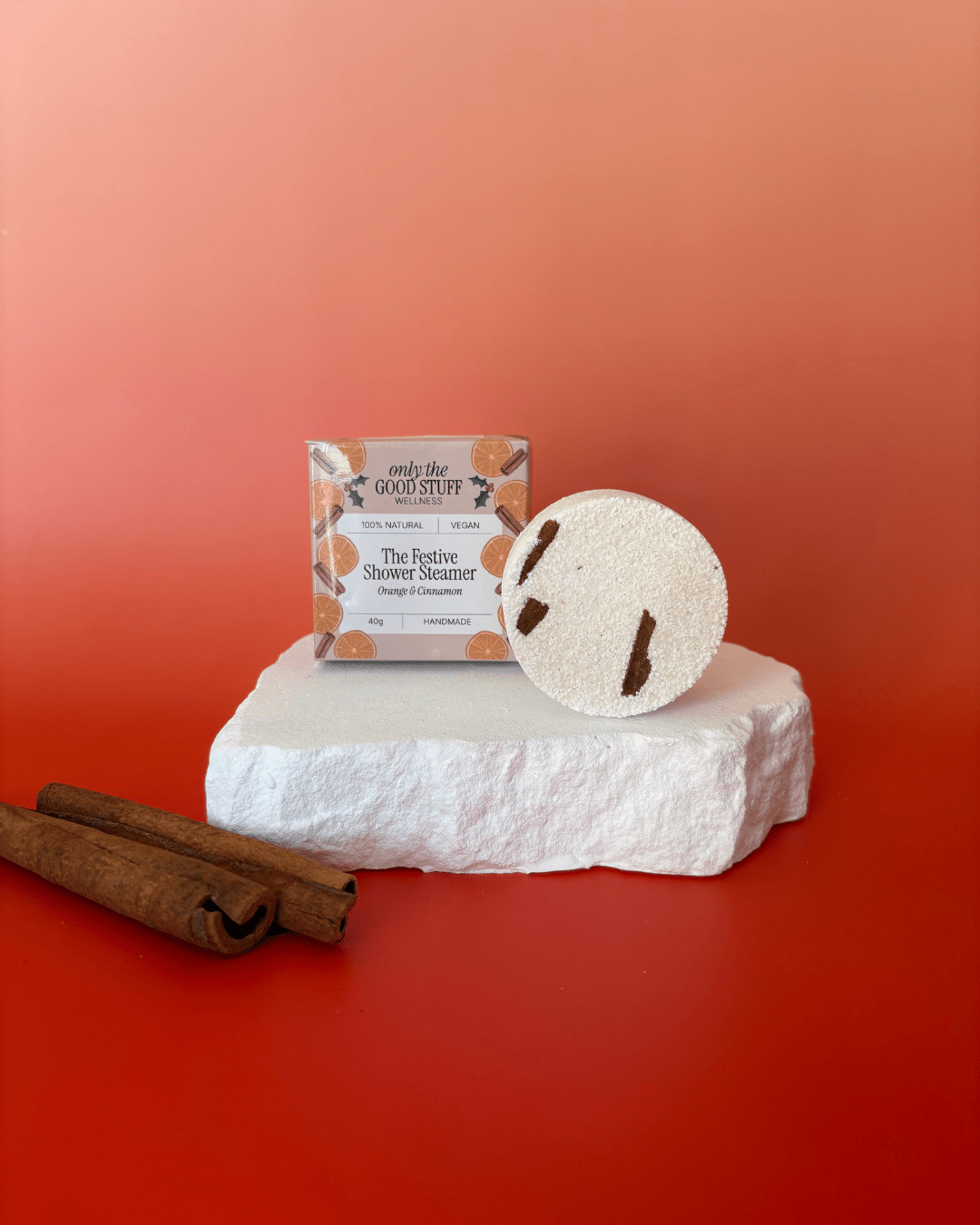 Festive Shower Steamer with Orange & Cinnamon Essential Oils - REGN