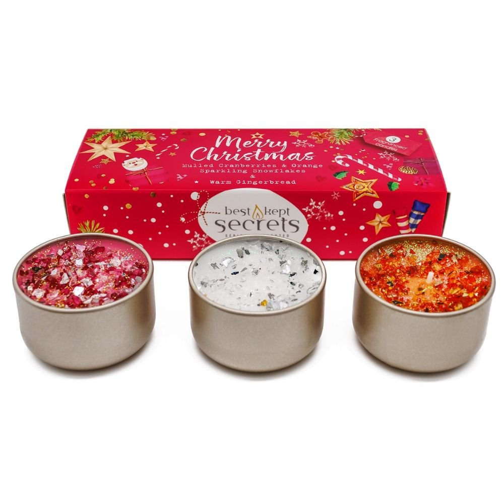 Festive Trio Candle Gift Set – Cranberry, Snowflake and Gingerbread - REGN