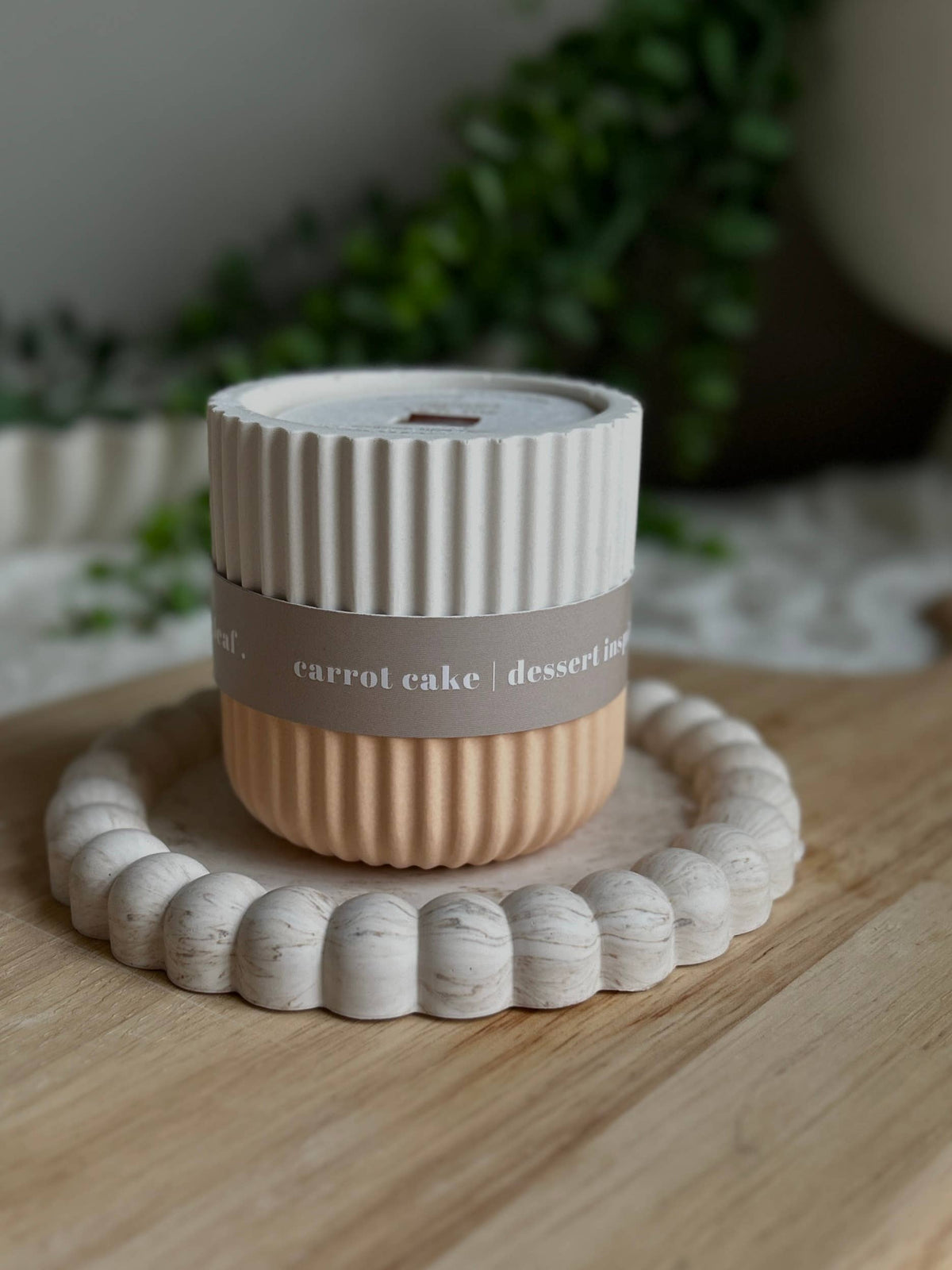 Carrot Cake Scented Soy Wax Refillable Candle – Stone | Up to 32 Hours