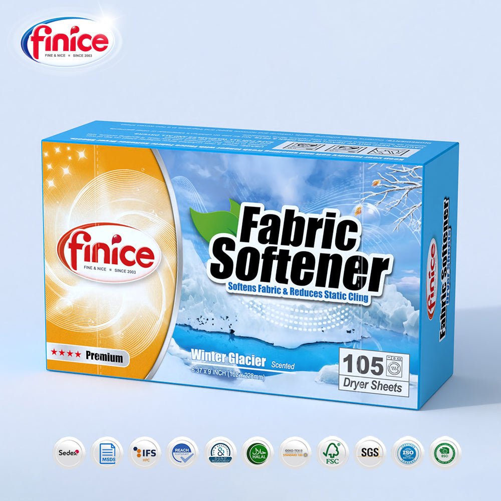 Finice Fabric Softener Dryer Sheets – Plant - Based, Anti - Static & Sensitive Skin Safe, 105 Sheets - REGN