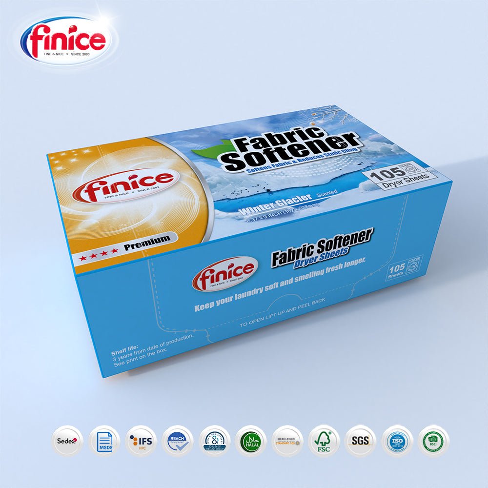 Finice Fabric Softener Dryer Sheets – Plant - Based, Anti - Static & Sensitive Skin Safe, 105 Sheets - REGN