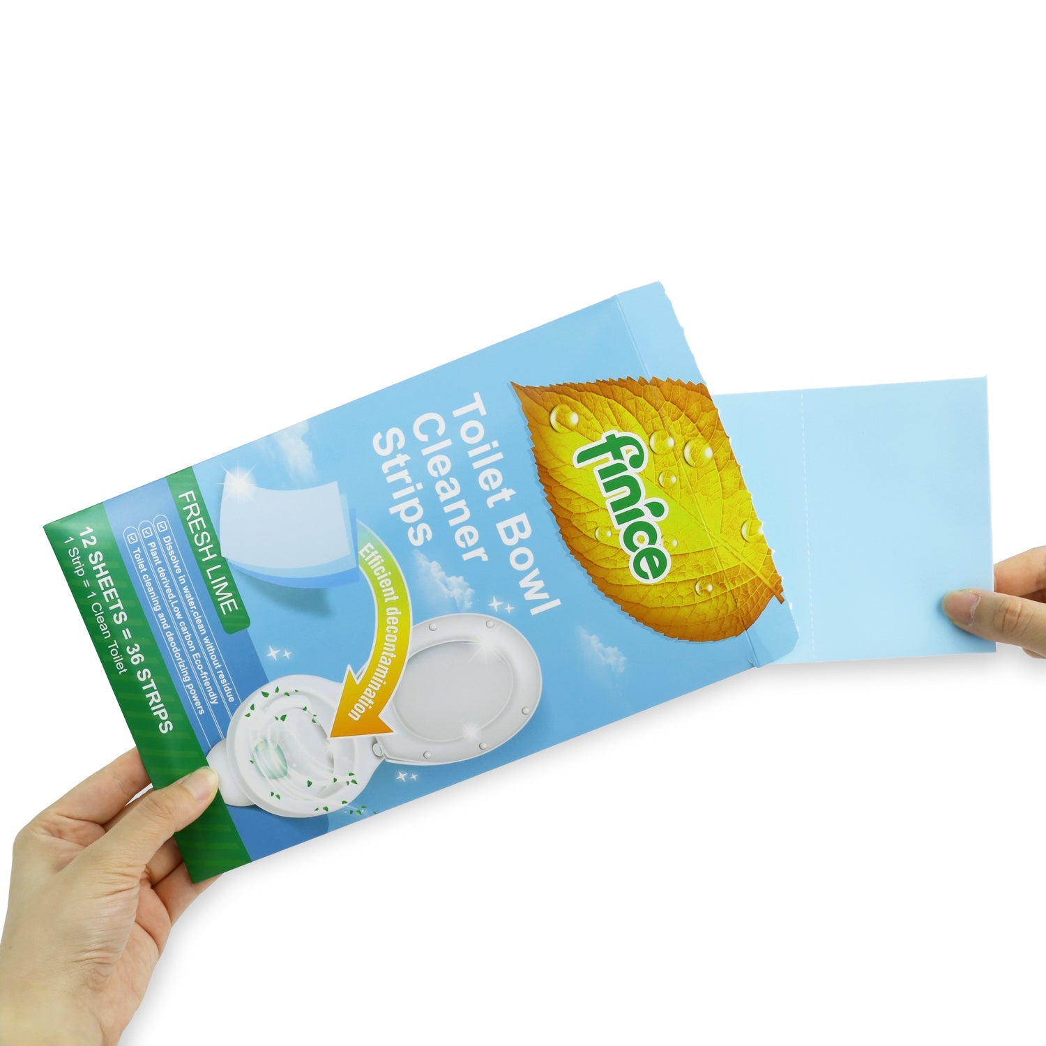 Finice Toilet Bowl Cleaner Strips – Plant - Based, Eco - Friendly, Fresh Lime, 36 Cleans - REGN