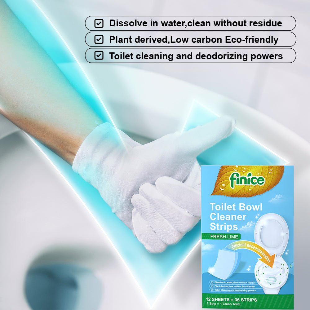 Finice Toilet Bowl Cleaner Strips – Plant - Based, Eco - Friendly, Fresh Lime, 36 Cleans - REGN