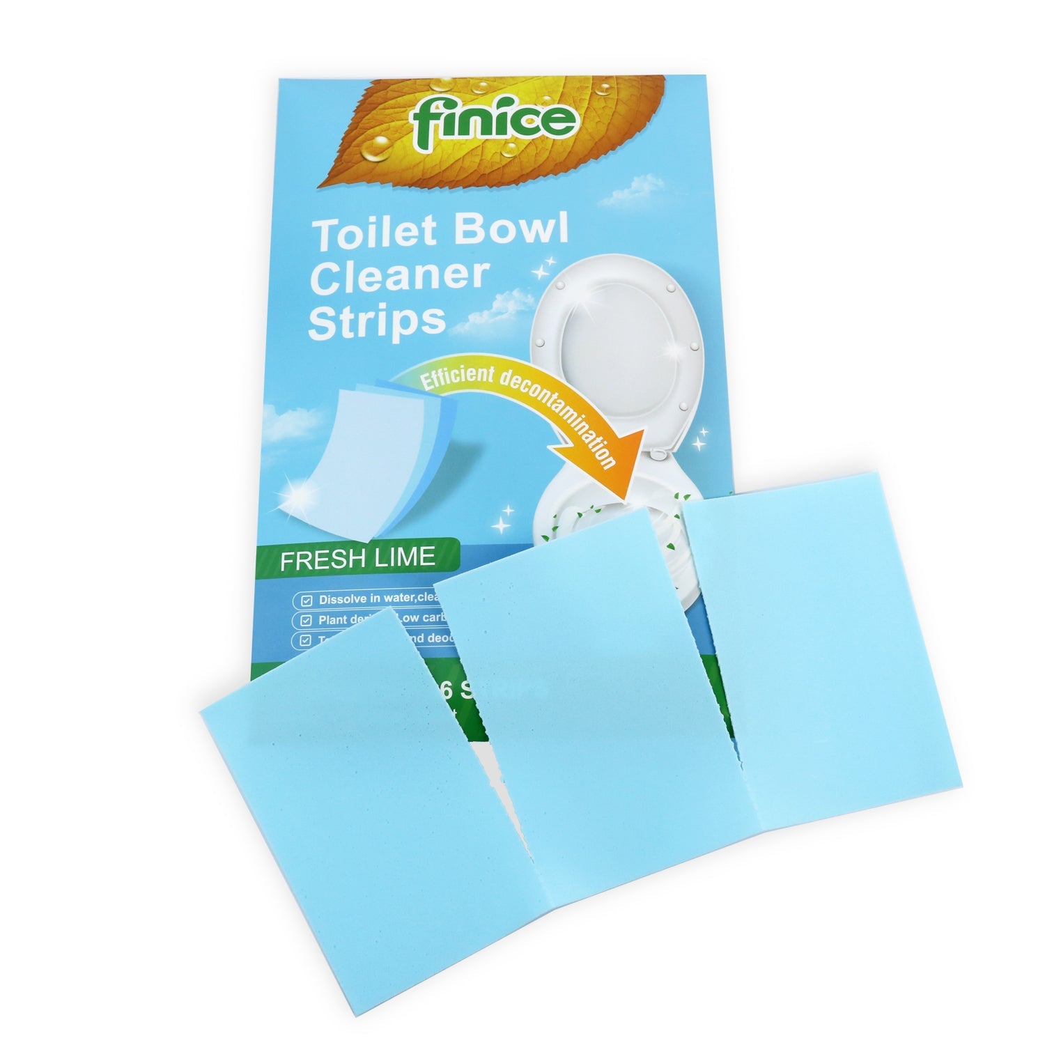 Finice Toilet Bowl Cleaner Strips – Plant - Based, Eco - Friendly, Fresh Lime, 36 Cleans - REGN