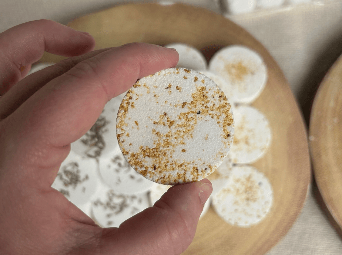 Floral Topped Shower Steamer For Stress - Free Relaxation, Sweet Orange Lemongrass Essential Oils - REGN