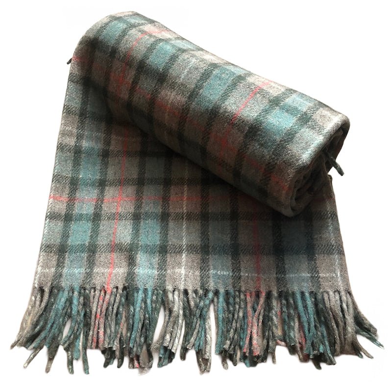 Fraser Hunting Recycled Wool Blanket in Soft Tartan Check - REGN