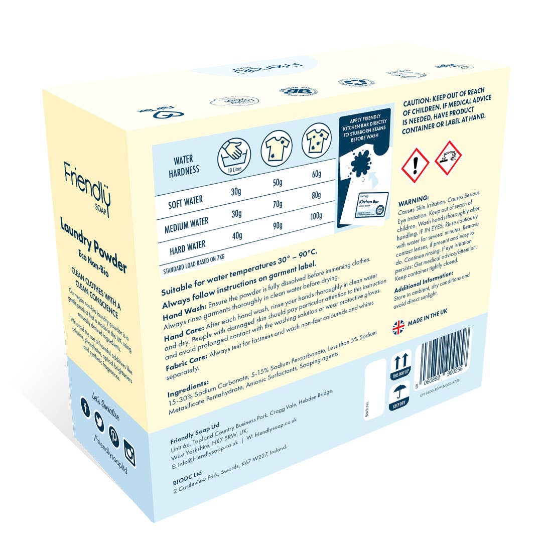 Friendly Soap Eco Non-Bio Laundry Powder | Fragrance-Free - REGN