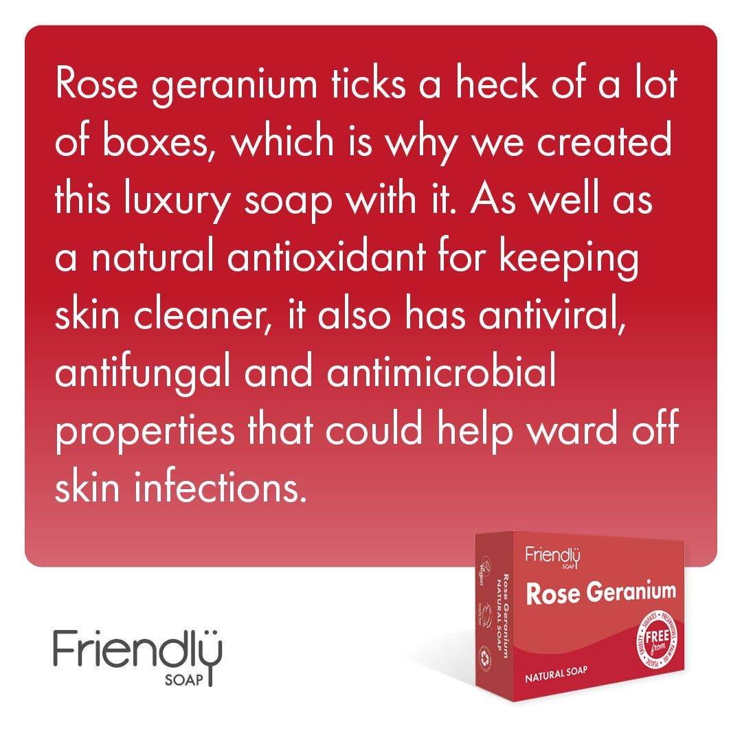 Friendly Soap Rose Geranium Soap Bar | Plastic-Free Vegan Soap - REGN