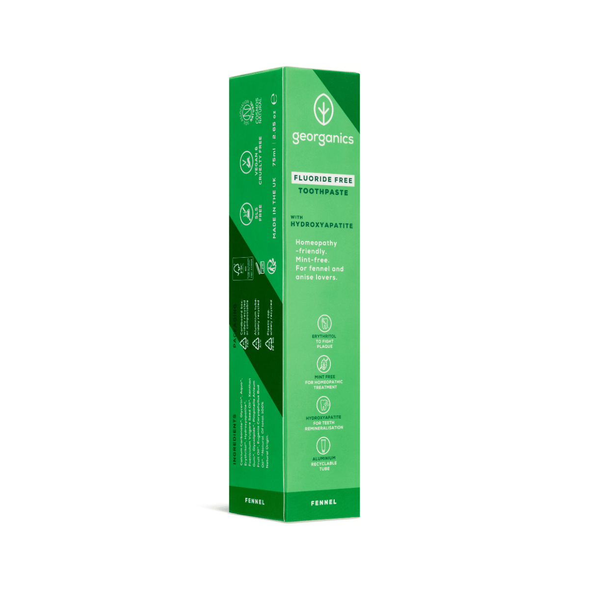 Georganics Fluoride - Free Fennel Toothpaste with Hydroxyapatite - REGN