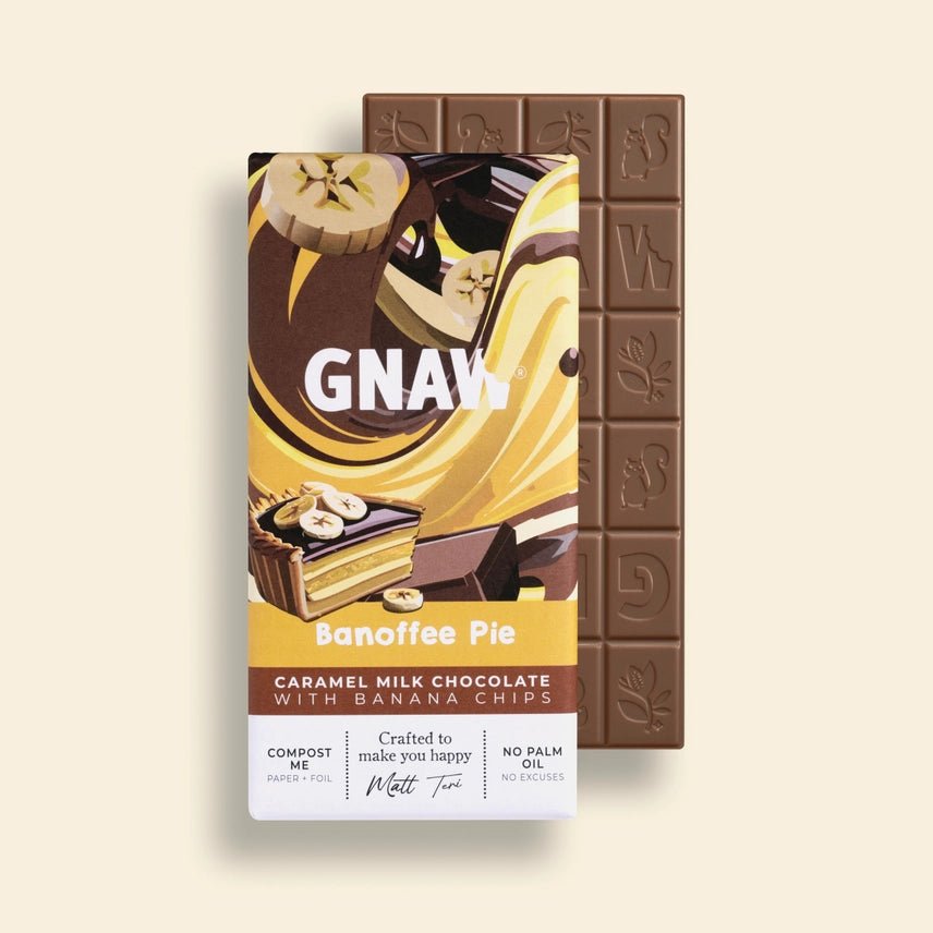 GNAW Banoffee Pie Milk Chocolate Bar 80g | Caramel & Banana - REGN