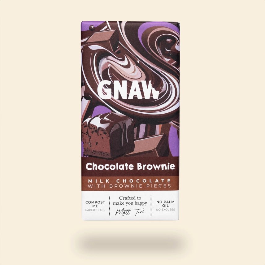 GNAW Chocolate Brownie Milk Chocolate Bar 80g | 40% Colombian Cocoa - REGN