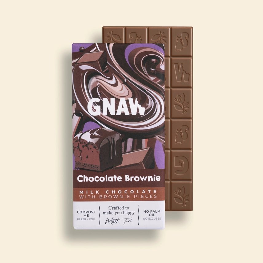 GNAW Chocolate Brownie Milk Chocolate Bar 80g | 40% Colombian Cocoa - REGN