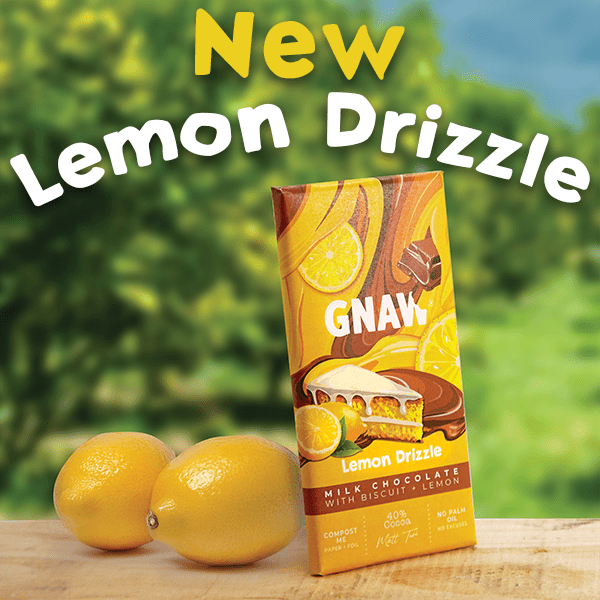 GNAW Lemon Drizzle Milk Chocolate Bar 80g | 40% Colombian Cocoa - REGN