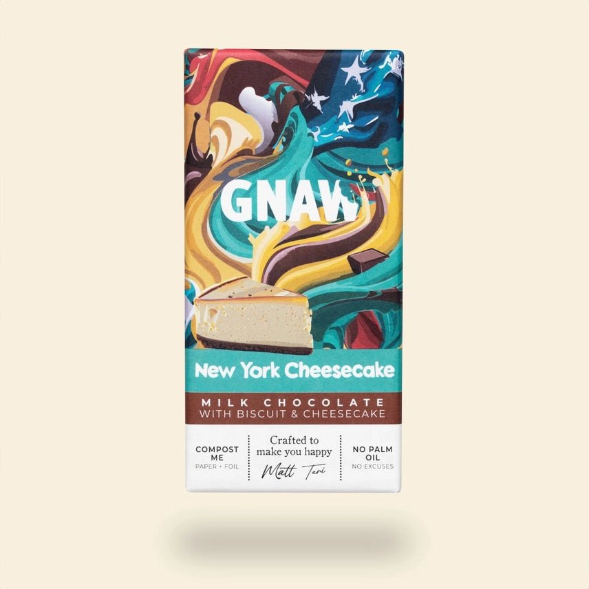 GNAW New York Cheesecake Milk Chocolate Bar 80g | Creamy Cheesecake Flavour - REGN