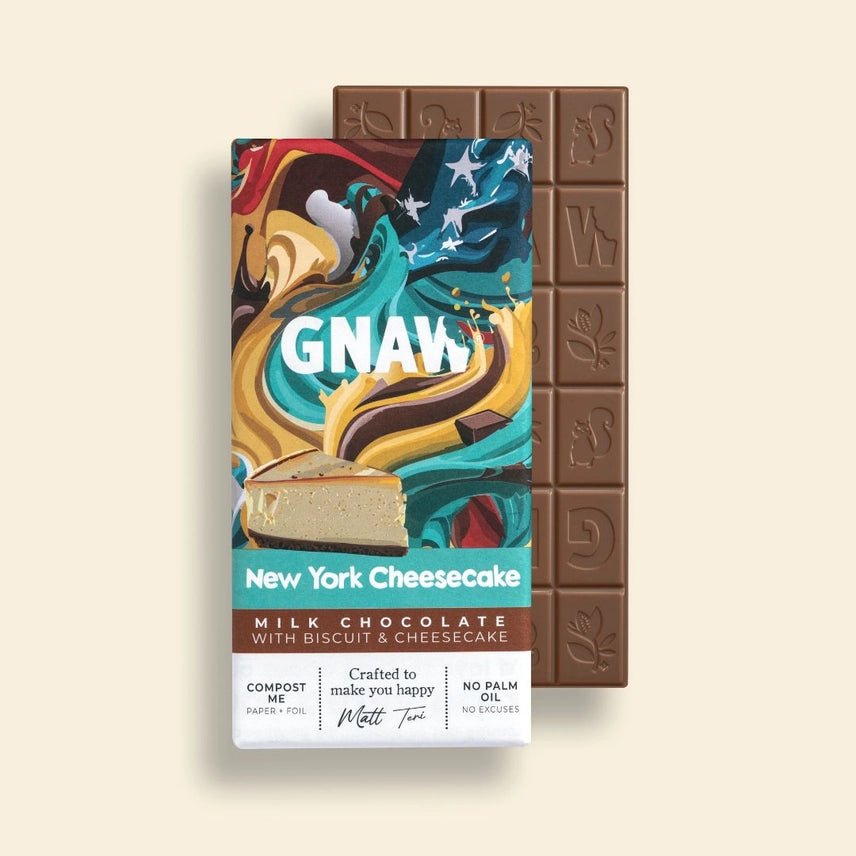 GNAW New York Cheesecake Milk Chocolate Bar 80g | Creamy Cheesecake Flavour - REGN