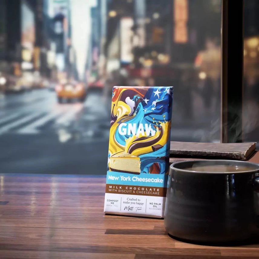 GNAW New York Cheesecake Milk Chocolate Bar 80g | Creamy Cheesecake Flavour - REGN