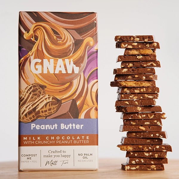 GNAW Peanut Butter Milk Chocolate Bar 80g | Colombian Cocoa - REGN